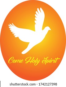 Pentecost Sunday, Come Holy Spirit, Typography for print or use as poster, card, flyer or  T Shirt 