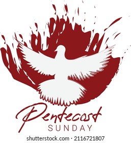 Pentecost Sunday, Come Holy Spirit, typography for print or use as poster, card, flyer or T shirt