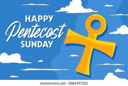 pentecost sunday with cross silhouette