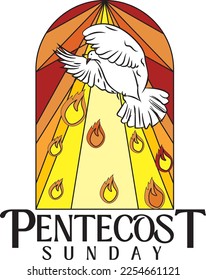 Ilustración vectorial del logotipo de Pentecost Sunday Dove