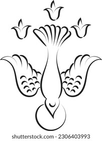 Pentecost Sunday Dove logo vectorial ilustración para imprimir o usar como afiche, tarjeta, volante, tatuaje o camiseta