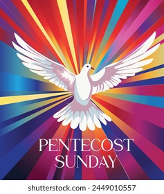 Pentecost Sunday dove logo vector illustration