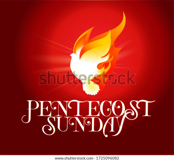 Pentecost Sunday\
dove logo vector\
illustration