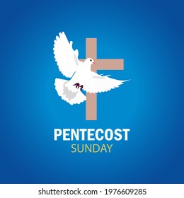 Pentecost sunday with dove, Vector Illustration.