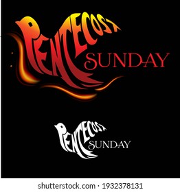 Pentecost Sunday dove vector logo illustration
