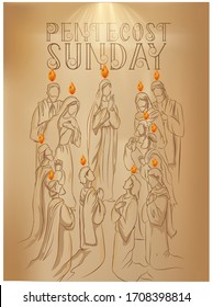 Pentecost Sunday Holy Spirit vector illustration