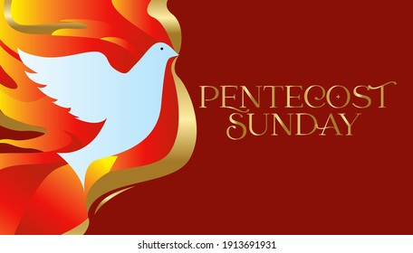 Pentecost Sunday logo banner vector illustration