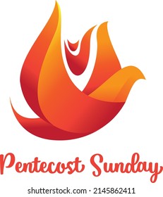 Pentecost Sunday logo vestor illustration