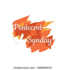 Pentecost Sunday poster design for print or use as card, flyer or T shirt