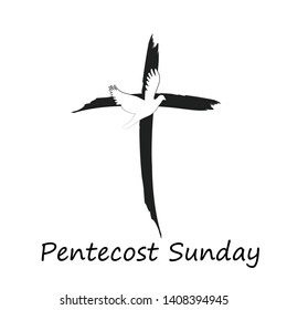 Pentecost Sunday poster design for print or use as card, flyer or T shirt