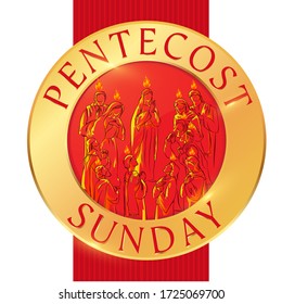 Pentecost Sunday Seal Medical Logo Vector