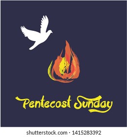 Pentecost Sunday, typography for print or use as poster, card, flyer or T shirt