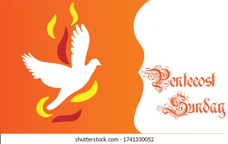 Pentecost Sunday, Typography for print or use as poster, card, flyer or T Shirt 