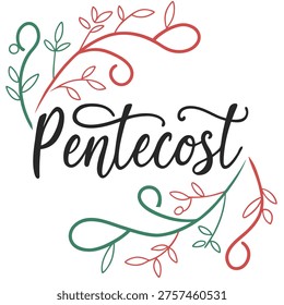 Pentecost Typography Vector Text Clipart