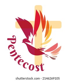 Pentecost Whit Sunday celebration illustration poster vector banner design