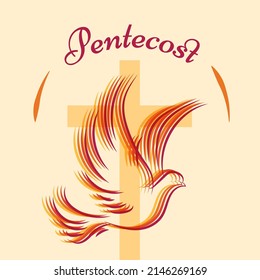 Pentecost Whit Sunday illustration poster vector banner design