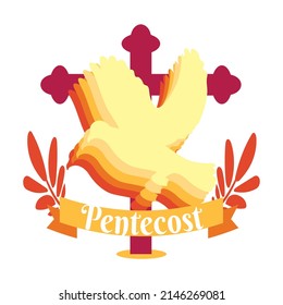 Pentecost Whit Sunday poster vector background