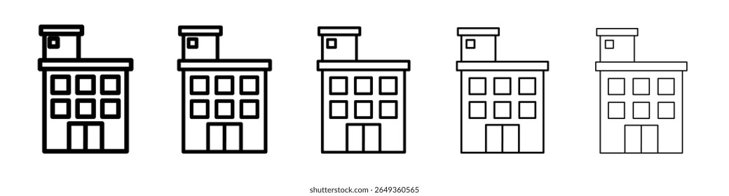 Ícone Penthouse Design plano em fundo isolado