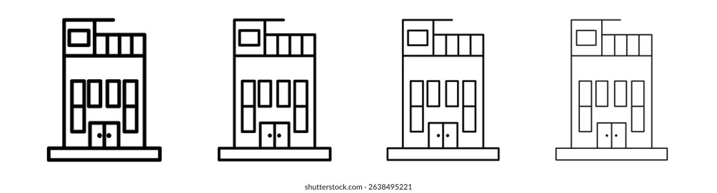 Penthouse icon Outline sign symbol set