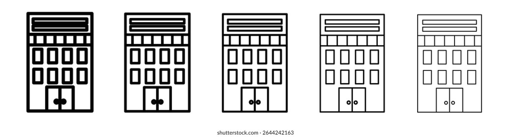 Ícone da cobertura fina marca de logotipo de contorno definida