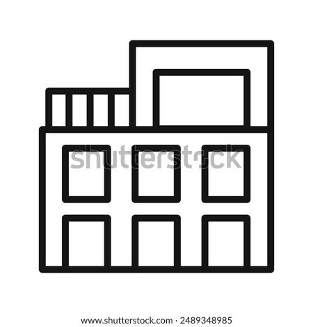 Penthouse icon Vector symbol or sign set collection in black and white outline