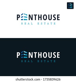 Penthouse real estate logo template