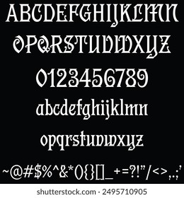 Pentz classic Font, Alphabet, Uppercase Letter, Numbers, Signs And Symbol