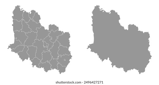 Penza Oblast map, administrative division of Russia. Vector illustration.