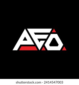 PEO Dreieck-Buchstaben Logo Design mit Dreieck-Form. PEO Dreieck Logo Design Monogramm. PEO Dreieck-Vektorlogo-Vorlage mit roter Farbe. PEO Dreieckslogo Einfach, elegant und luxuriös.