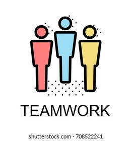 Peolple icon for teamwork on white background