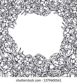 peonies card invitation