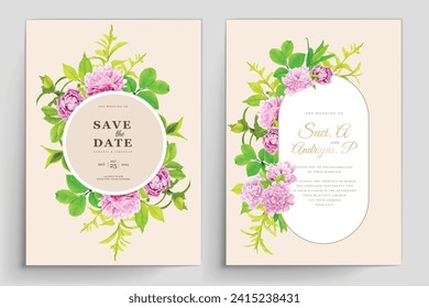 peonies floral background and frame card design