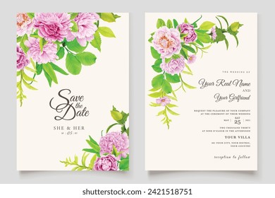 peonies hand drawn background and frame design