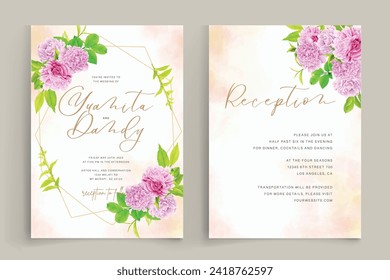 peonies ornament background and frame card design