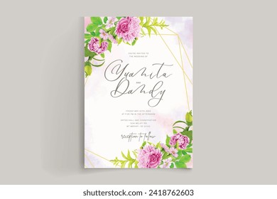peonies ornament background and frame card design