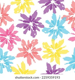 Peonies Seamless Pattern. Watercolor Background. Summer nature ornament. Large flowers in bloom.