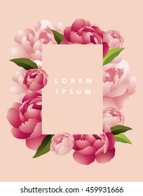 peonies template vector/illustration