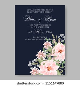 Peony anemone wedding invitation
