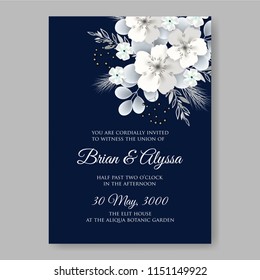 Peony anemone wedding invitation