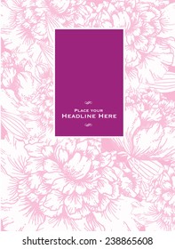peony background template vector/illustration