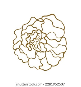 Peony Bud Symbol. Einfaches elegantes Blumenmuster für Hochzeitseinladungen und Karten.