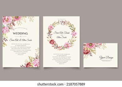 peony floral background and frame card design