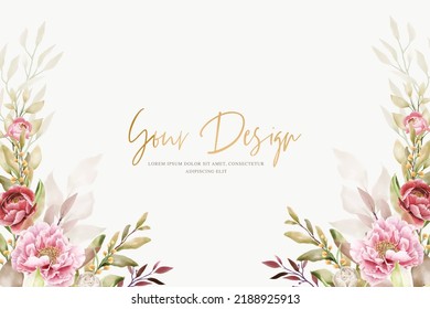 peony floral background and frame design