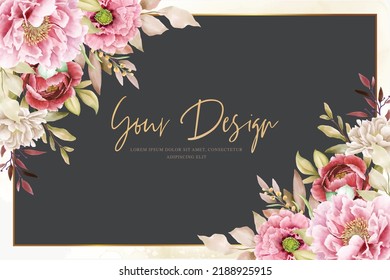 peony floral background and frame design