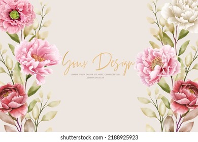 fondo floral peony y diseño de marcos