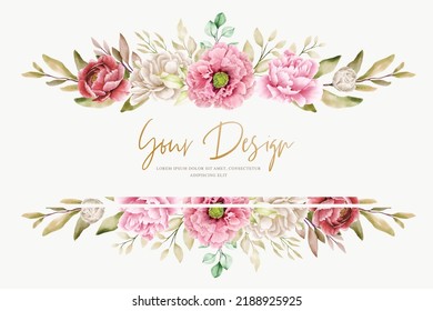 peony floral background and frame design