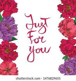 Peony floral botanical flowers on white background