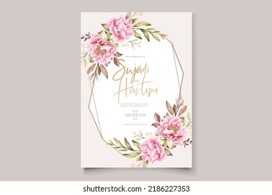 peony floral frame and background design