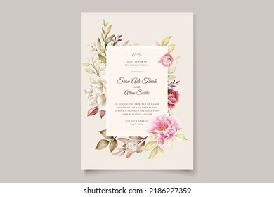 peony floral frame and background design