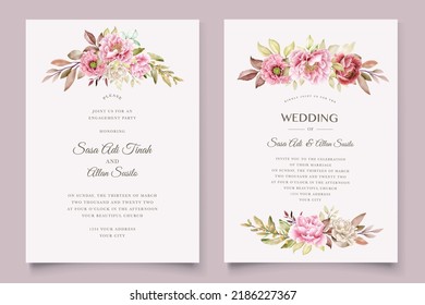 peony floral frame and background design